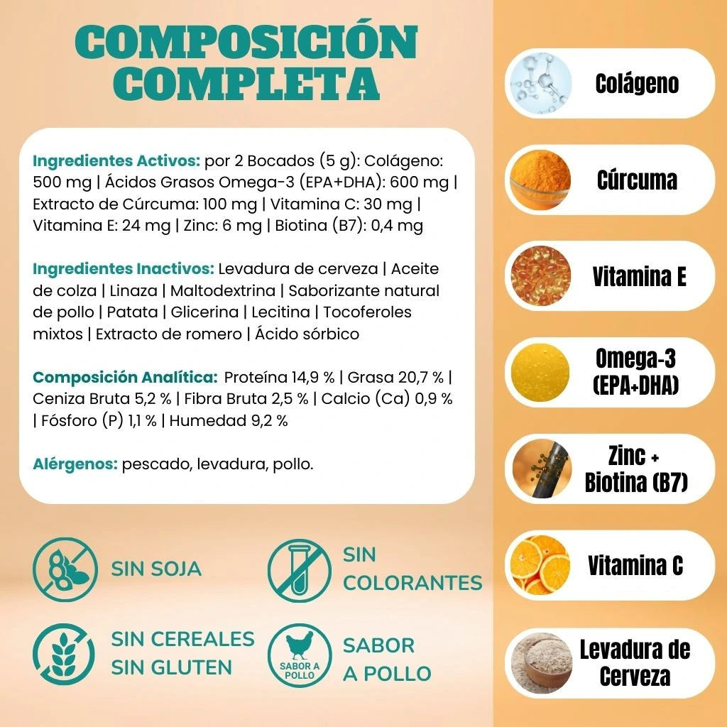 Piel & Pelaje - Masticables suaves 120 uds