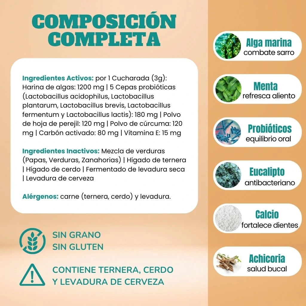 Polvo dental - aliento fresco e higiene bucal 120g