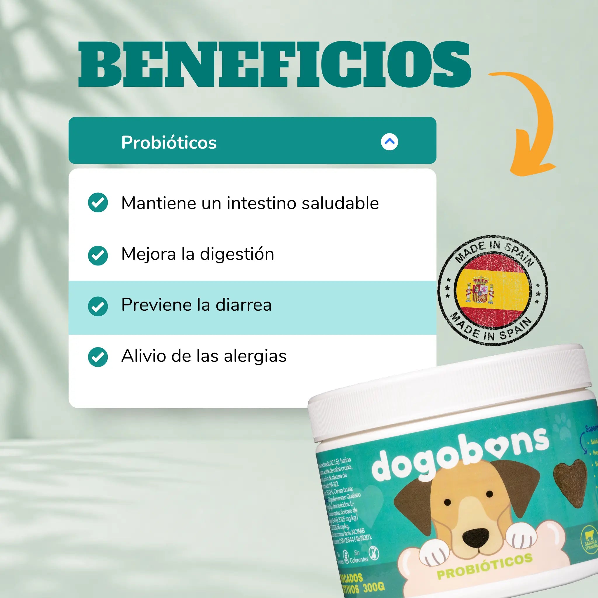 Probióticos para perros -  Masticables suaves 120 uds